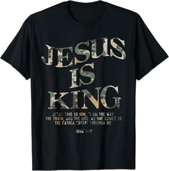 Vintage Camo Jesus Is King Jesus John 14 6 Costume Christian T-Shirt