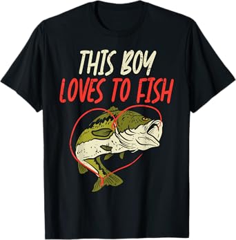 This Boy Loves To Fish Bass Fishing Family Matching Men Gift T-Shirt