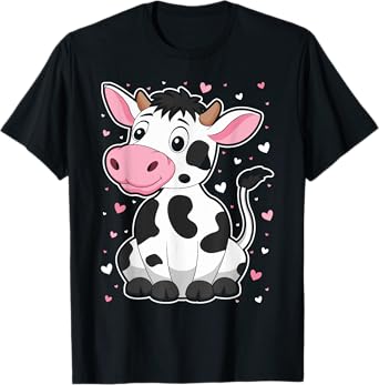 Cute Cow Print Kawaii Cow Lover Women Girls Kids Toddlers T-Shirt