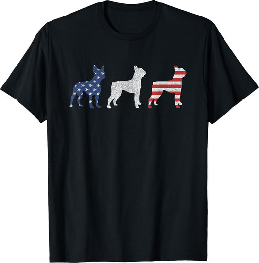 Boston Terrier 4th Of July Dog Patriotic Usa Flag Man Woman T-shirt
