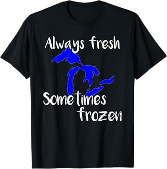 Michigan Great Lakes Shirt, Sometimes Frozen T-Shirt