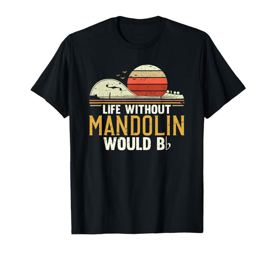 Funny Mandolin Players Life Without Mandolin Would Be Flat T-Shirt