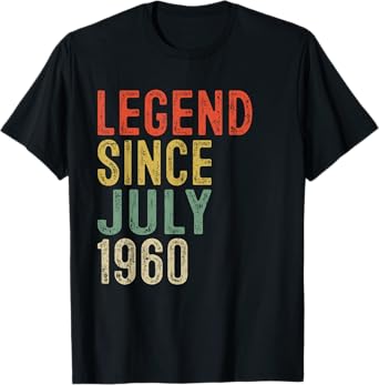 Legend Since July 1960 65th Birthday Gifts 65 Year Old T-Shirt