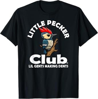 LITTLE PECKER CLUB T-Shirt, Unisex-Adults, Club, Black, Small, Short Sleeve