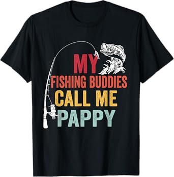 Mens My Favorite Fishing Buddies Call Me Pappy Fisherman T-Shirt