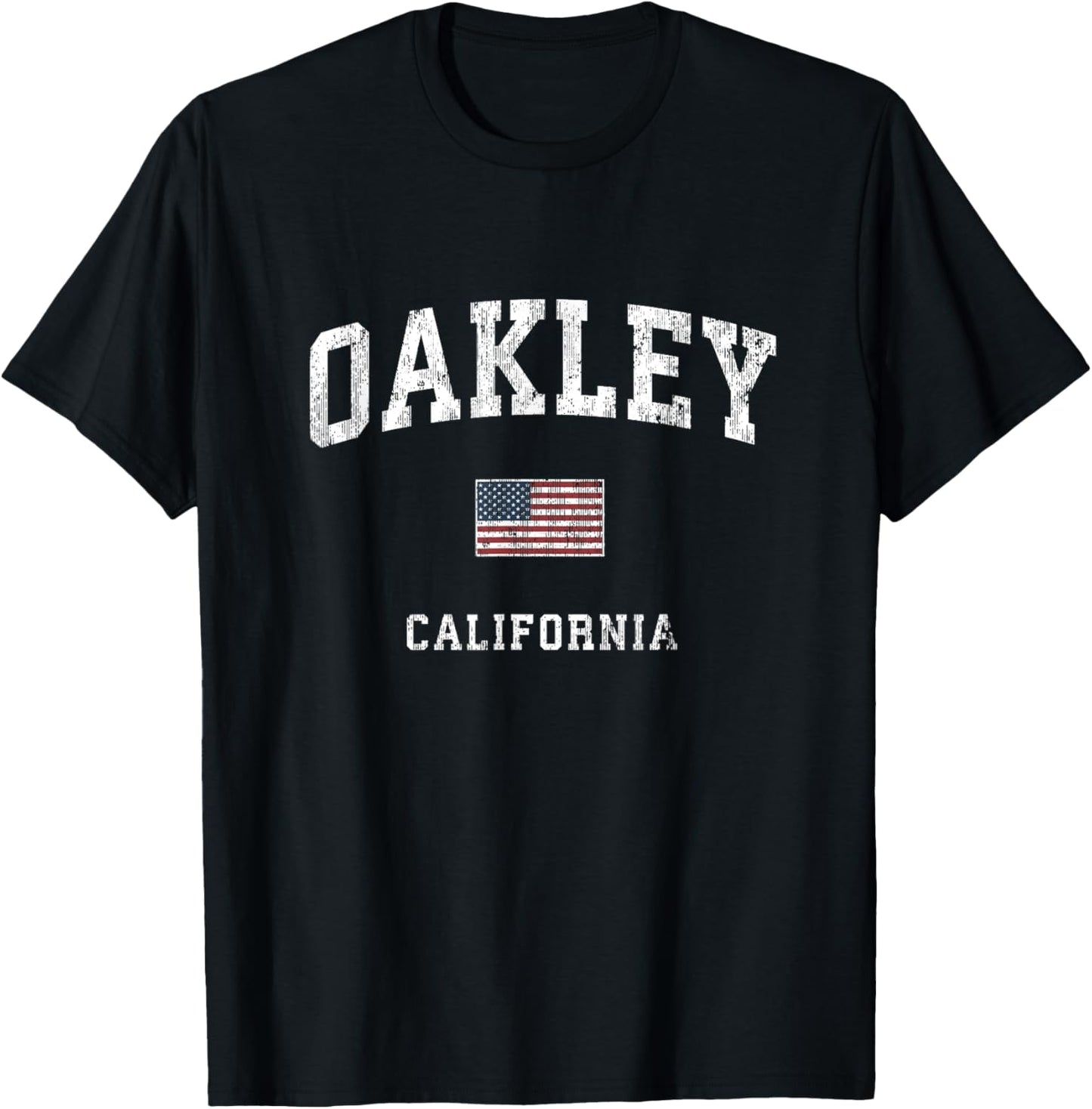 Oakley California CA Vintage American Flag Sports Design T-Shirt