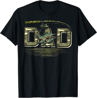 Fishing Camouflage Dad Fish Bass Fish Fisherman Camo T-Shirt