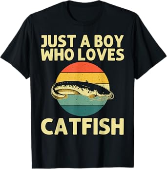 Funny Catfish Design For Boys Kids Catfishing Catfish Lover T-Shirt