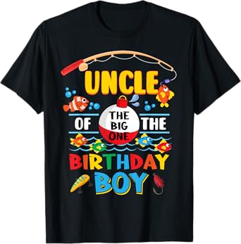 Uncle of The Big One Fishing 1st Birthday Ofishally Family T-Shirt
