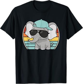 Cool Elephant Retro Elephant Lover Boys Girls Kids T-Shirt