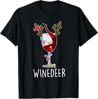 Reinbeer Winedeer Beer Wine Reindeer Christmas Xmas Couples T-Shirt