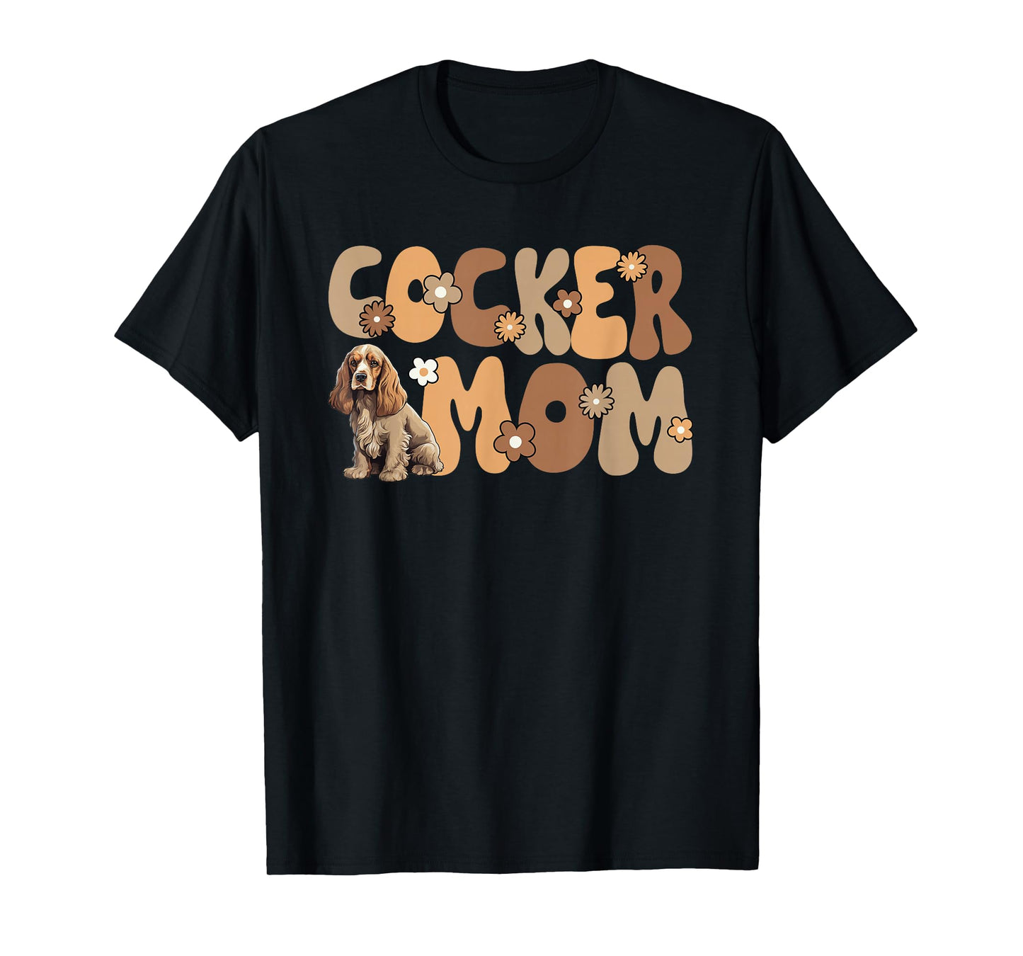 English Cocker Spaniel Groovy World's Best Cocker Mom T-Shirt