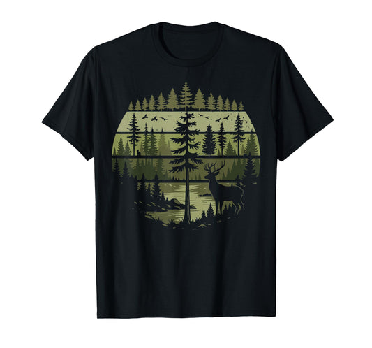 Forest Retro Nature Wildlife Outdoor T-Shirt