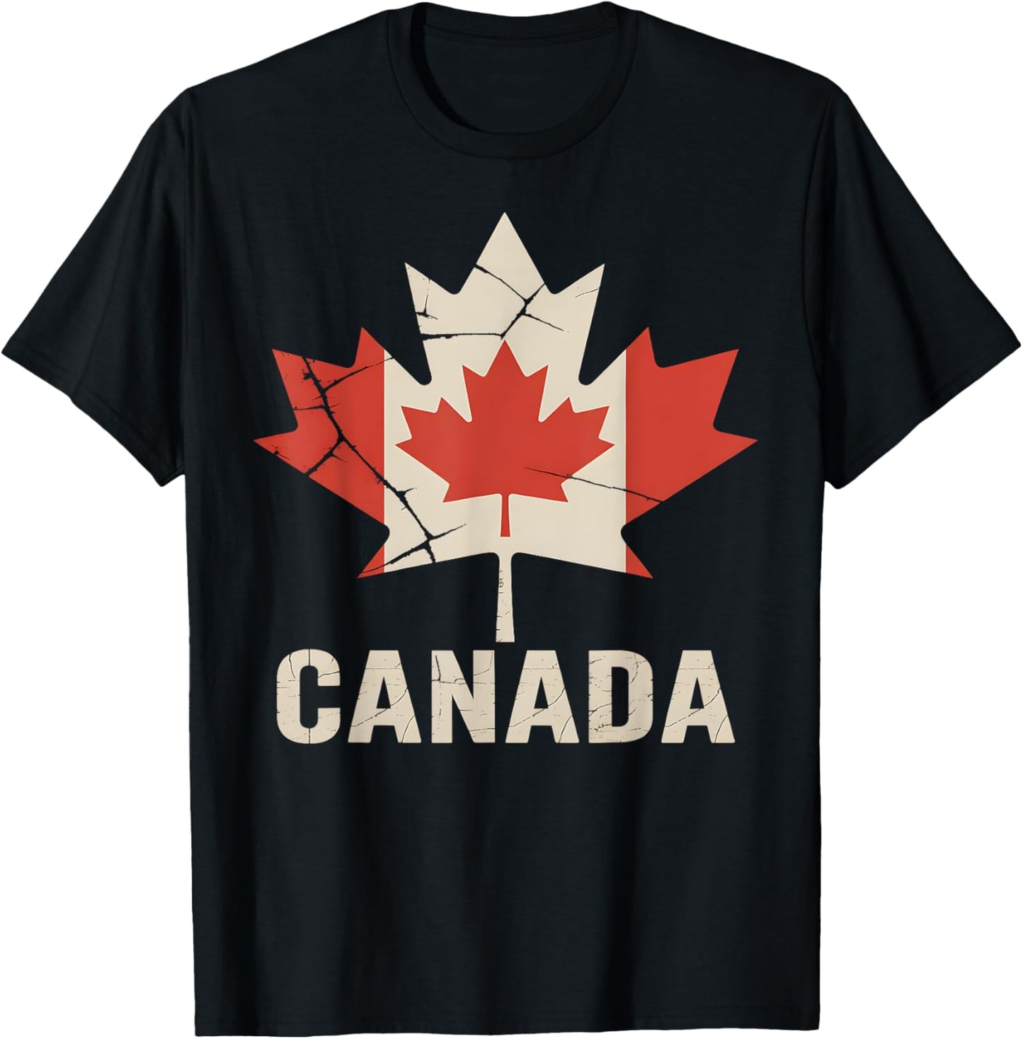 Vintage Canada Flag Maple Leaf Distressed Patriotic Art T-Shirt