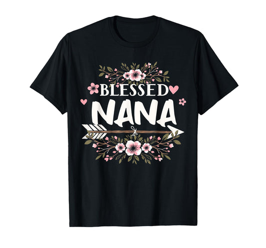 Blessed Nana Grandma Life Floral Mother's Day 2025 Women T-Shirt