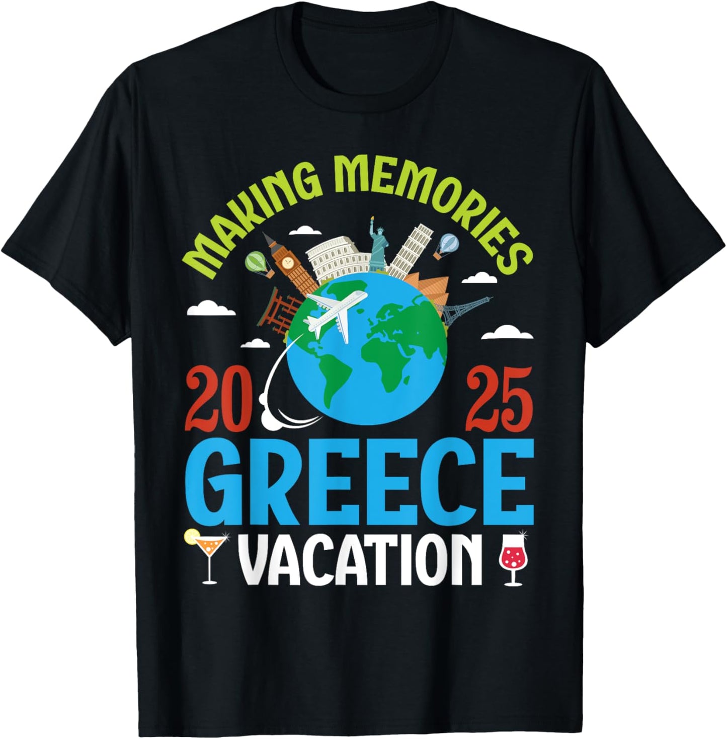 Making Memories In Greece Vacation 2025 Travel Couple Family T-shirt