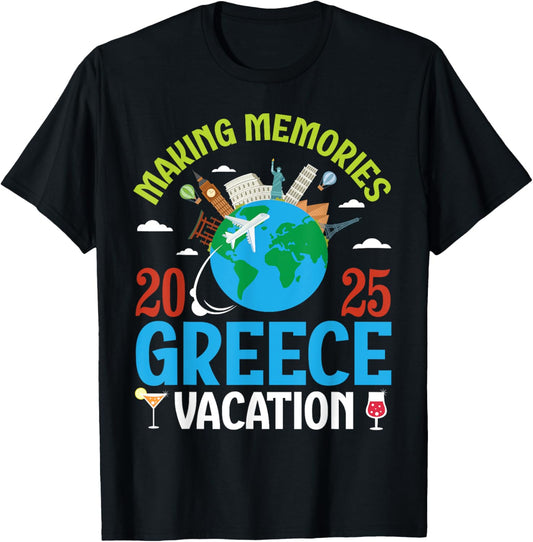 Making Memories In Greece Vacation 2025 Travel Couple Family T-shirt