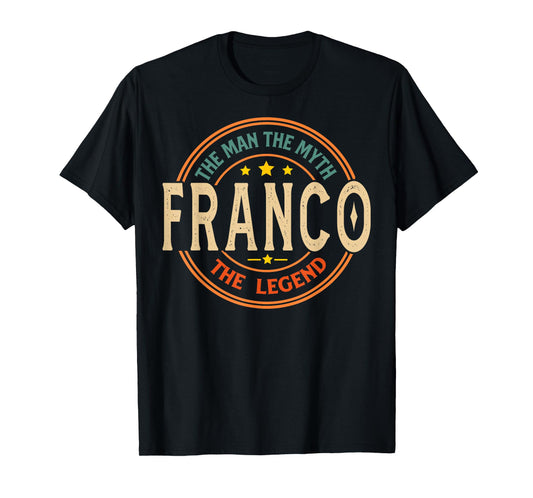 FRANCO The Man The Myth The Legend Vintage Personalized T-Shirt