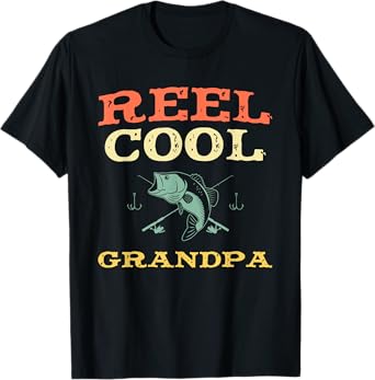 Reel Cool Grandpa Fishing Fisherman Funny Vintage T-Shirt
