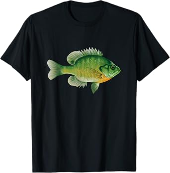 Bluegill Fishing Illustration Bream Freshwater Fish Graphic T-Shirt