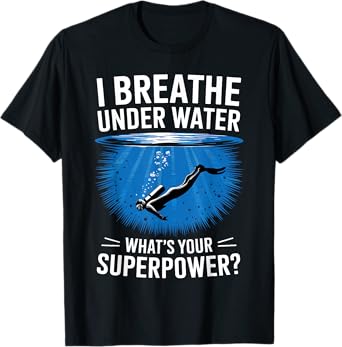 Funny Scuba Diving Art For Men Women Snorkeling Scuba Diver T-Shirt