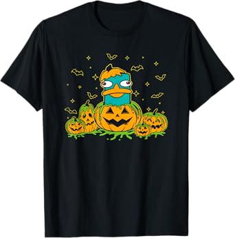 Disney Phineas And Ferb Halloween Pumpkin Perry The Platypus T-Shirt