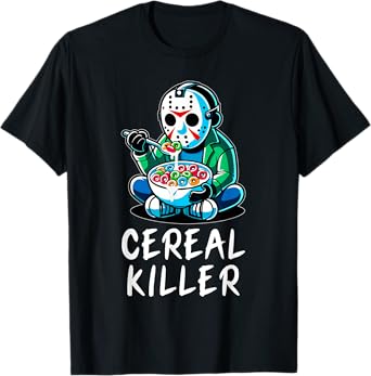 Halloween Spirit Funny Halloween Character Breakfast Cereal Killer Gift Unisex-Adults Black T-Shirt