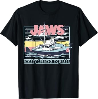 Jaws Amity Retro Island Regatta Fishing Boat Poster T-Shirt
