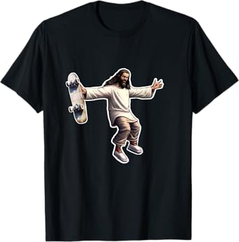 Steezus Christ Shredding Skateboard Trending Meme T-Shirt