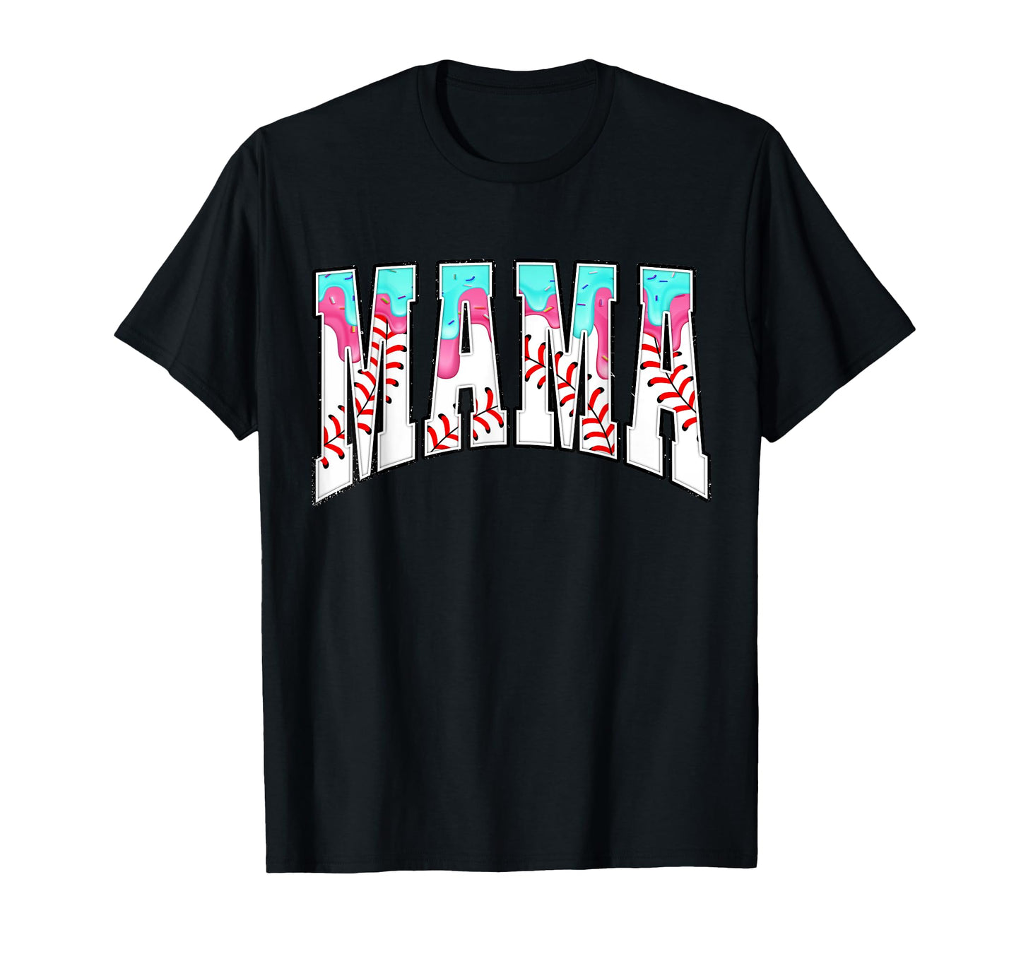 Baseball Mama Ice-Cream Dripping Gameday Mother's Day Mom T-Shirt