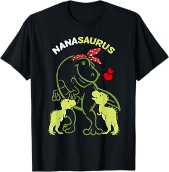 Nanasaurus Nana 2 Kids Dinosaur Mother's Day T-Shirt