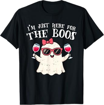 Im Just Here for The Boos Halloween Ghost Costume for Woman T-Shirt