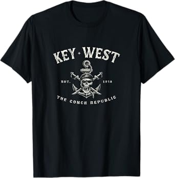 Key West FL Rebel Pirate Boating Scuba Fishing Gear T-Shirt