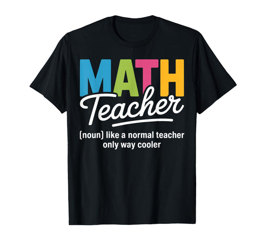 Math Teacher Definition Funny Back to School Retro Vintage T-Shirt