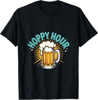 Hoppy Hour Beer Mug Design with Foam T-Shirt