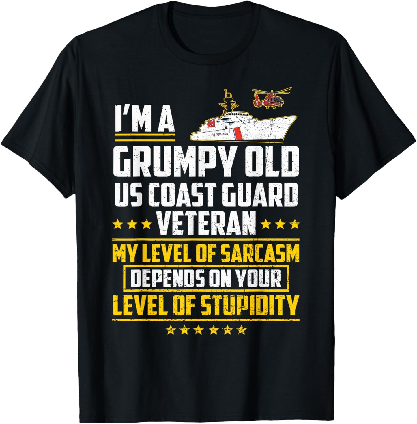 Funny I'm A Grumpy Old US Coast Guard Veteran Retired USCG T-Shirt