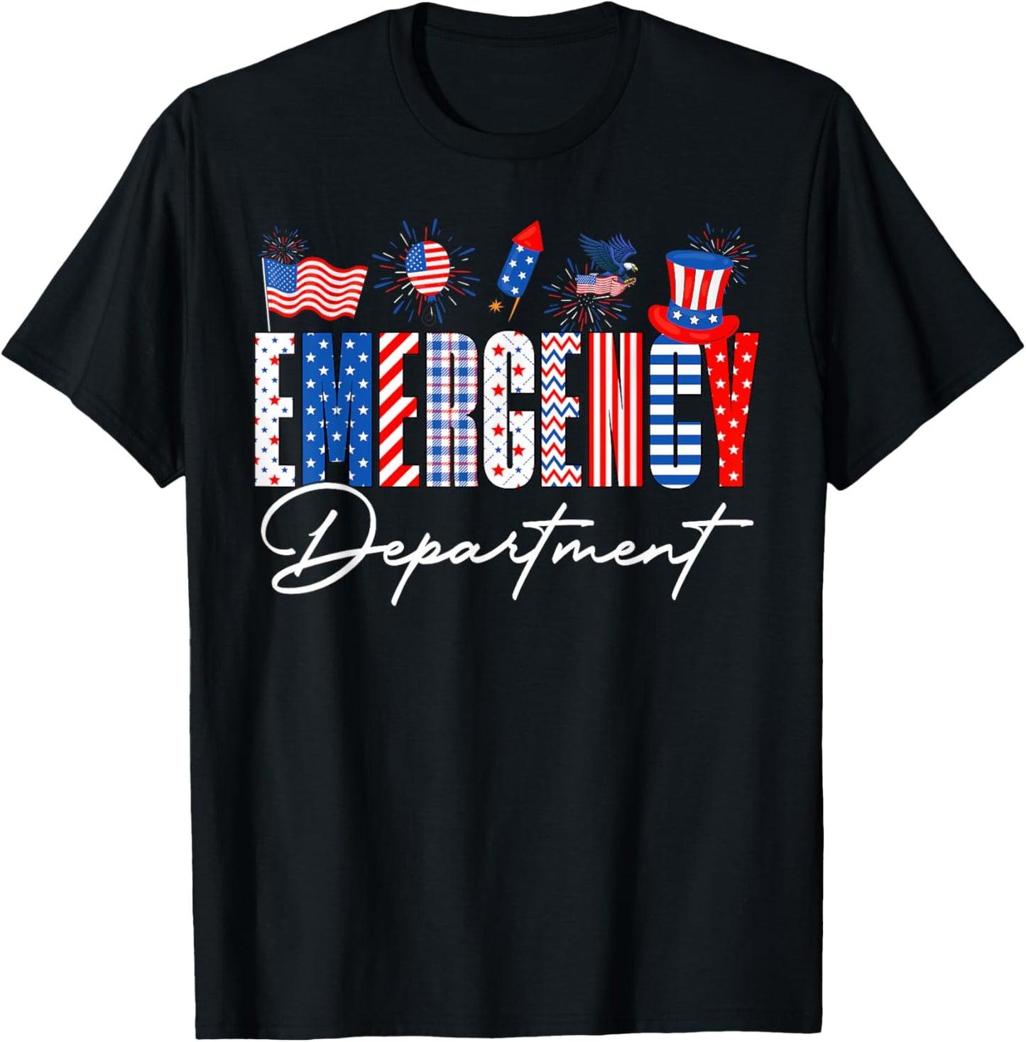 Funny Emergency Department Er Nurse Usa Flag 4th Of July T-shirt