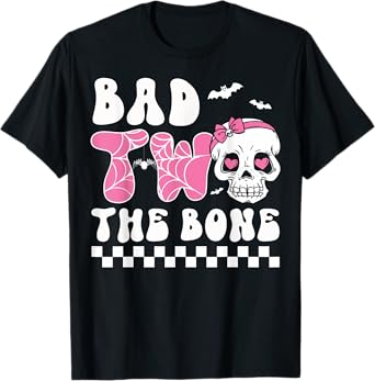 Bad Two The Bone Birthday Toddler Halloween Birthday Outfit T-Shirt
