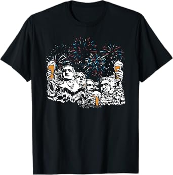 Funny Mount Rushmore Beers 4th Of July T-Shirt