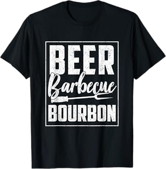 Funny Barbecue Beer Bourbon Graphic Women Men Meat Smoking T-Shirt
