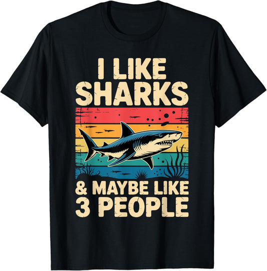 Cool Shark Art For Men Women Great White Hammerhead Shark T-Shirt