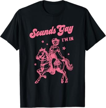 Vintage Sounds Gay I'm In Subtle Lesbian Western Pride LGBTQ T-Shirt