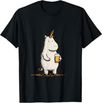 Funny Unicorn with Beer T-Shirt