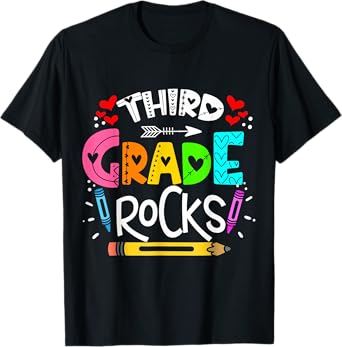 3rd grade rocks rocking 3rd grade teacher T-Shirt