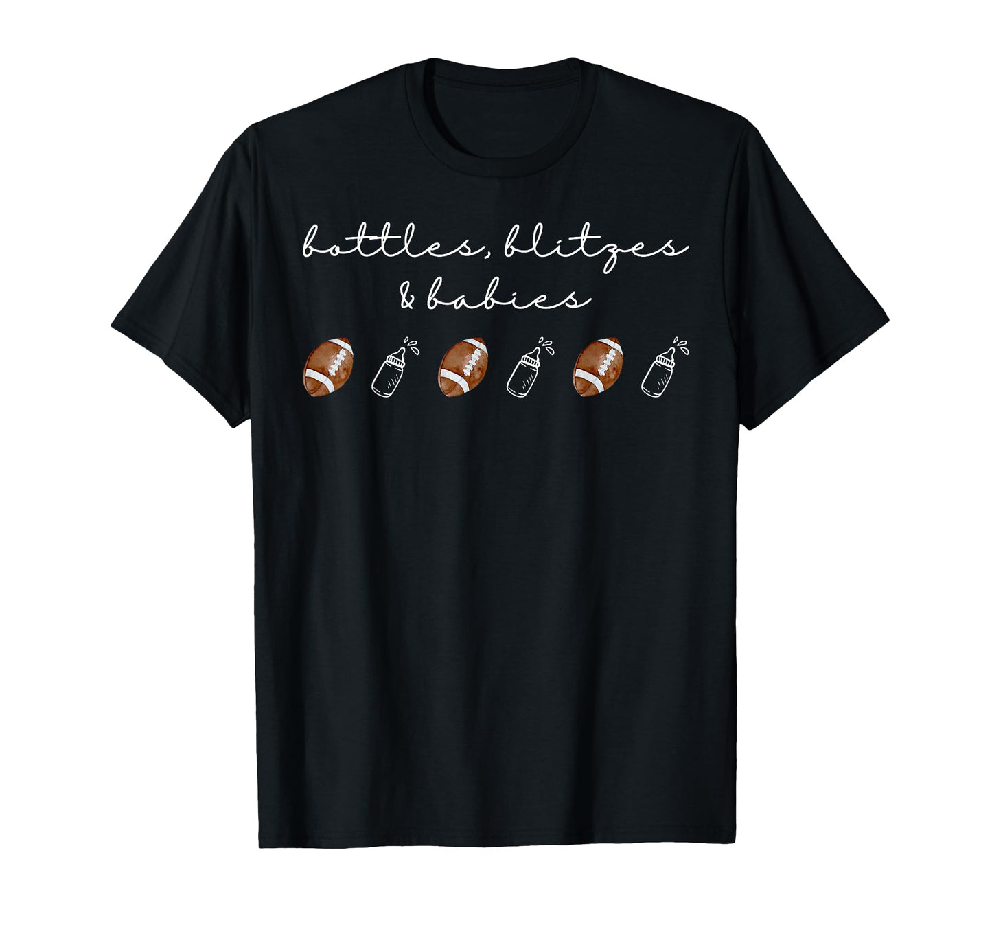 Bottles Blitges & Babies Football NICU Nurse Neonatal ICU RN T-Shirt