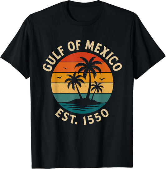 Gulf of Mexico Est 1550 Retro Vintage Beach T-Shirt