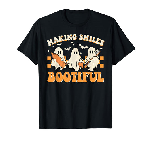 Making Smiles Bootiful Halloween Funny Ghost Dentist Dental T-Shirt