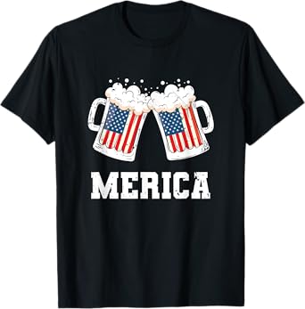 4th of July Merica Shirt Cheers American Beer Drinking Squad T-Shirt