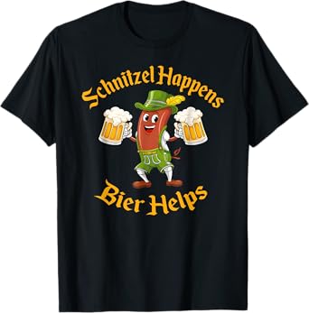 Schnitzel Happens Bier Helps Funny German Beer Festival T-Shirt