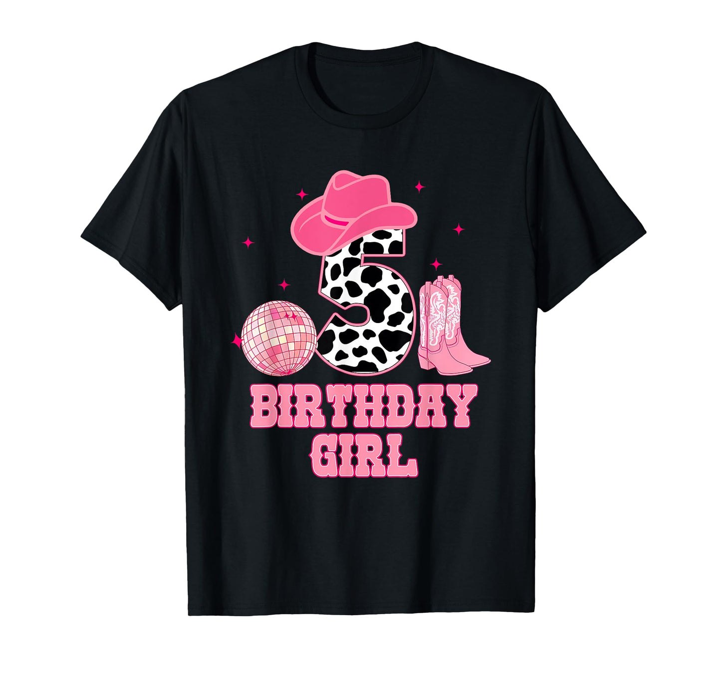 Happy 5th Birthday Girl Outfit Rodeo Western Cowgirl Cowboy T-Shirt